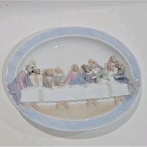 The Last Supper Valencia Collection Porcelain Plaque Holy Thursday Eucharist 9x7
